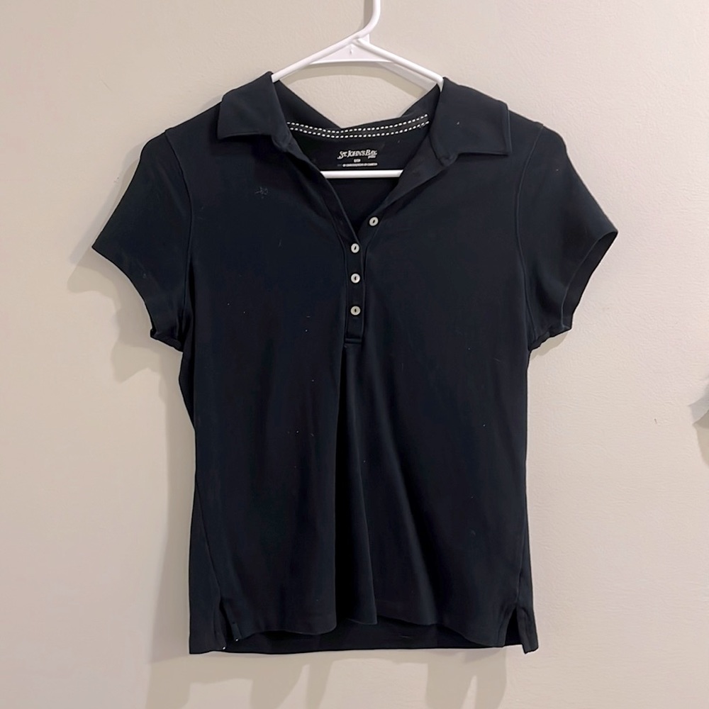 Basic knit polo, dark navy blue polo, closet basic